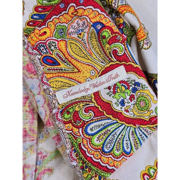Robert Graham Womens Paisley 100% Linen Jacket Size 10 Multicolor - Picture 2 of 8